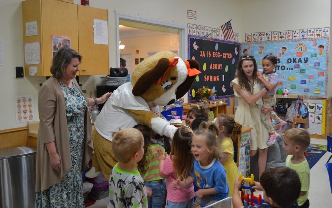 Students at Greenbrier Preschool had a blast interacting with Cali, the Department of Early Care and Learning mascot. Staff photo by Stephanie Hill