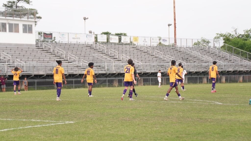 The Academy of Richmond County (ARC) boys soccer team defeated East Hall 5-2 in the first round of the GHSA class AAA playoffs on Friday, April 25. Photo by Teon Scott