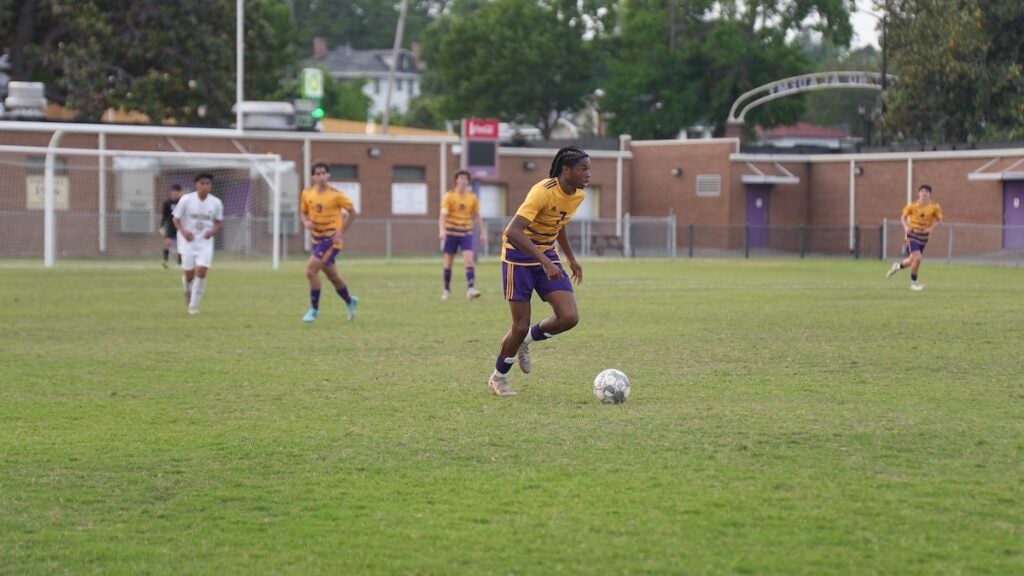 The Academy of Richmond County (ARC) boys soccer team defeated East Hall 5-2 in the first round of the GHSA class AAA playoffs on Friday, April 25. Photo by Teon Scott
