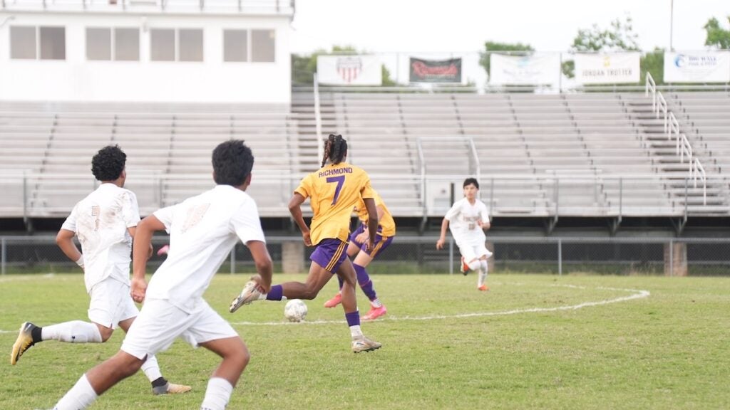 The Academy of Richmond County (ARC) boys soccer team defeated East Hall 5-2 in the first round of the GHSA class AAA playoffs on Friday, April 25. Photo by Teon Scott