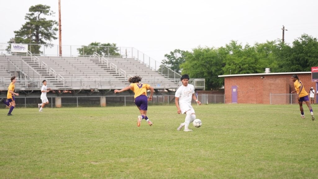 The Academy of Richmond County (ARC) boys soccer team defeated East Hall 5-2 in the first round of the GHSA class AAA playoffs on Friday, April 25. Photo by Teon Scott