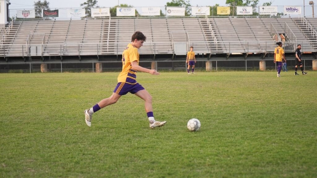 The Academy of Richmond County (ARC) boys soccer team defeated East Hall 5-2 in the first round of the GHSA class AAA playoffs on Friday, April 25. Photo by Teon Scott