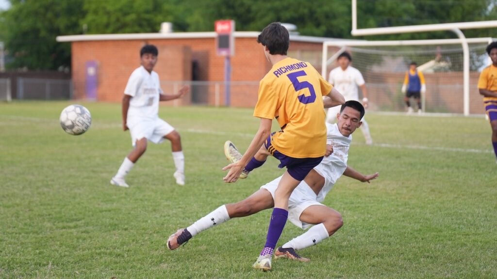 The Academy of Richmond County (ARC) boys soccer team defeated East Hall 5-2 in the first round of the GHSA class AAA playoffs on Friday, April 25. Photo by Teon Scott