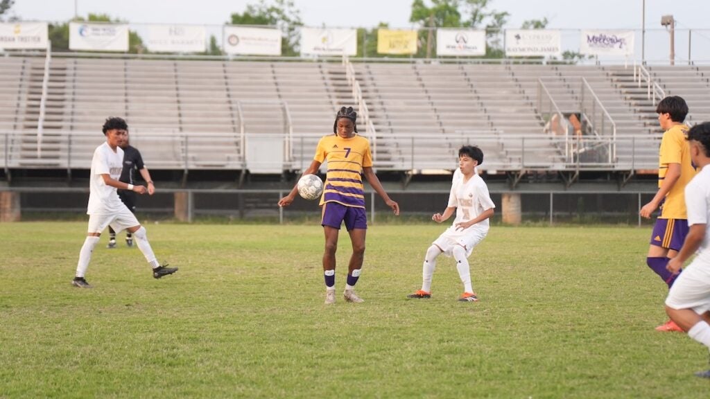 The Academy of Richmond County (ARC) boys soccer team defeated East Hall 5-2 in the first round of the GHSA class AAA playoffs on Friday, April 25. Photo by Teon Scott