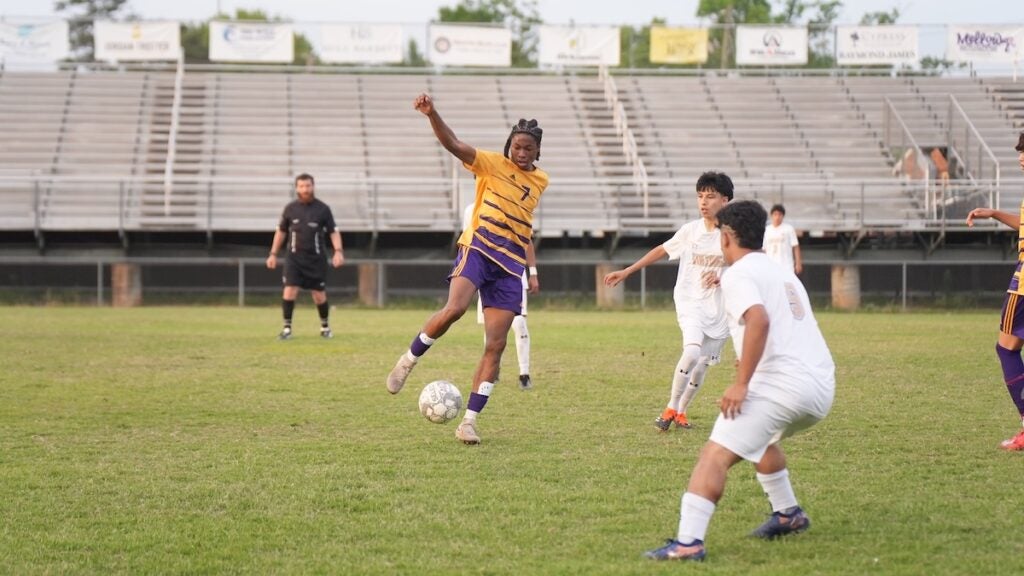 The Academy of Richmond County (ARC) boys soccer team defeated East Hall 5-2 in the first round of the GHSA class AAA playoffs on Friday, April 25. Photo by Teon Scott