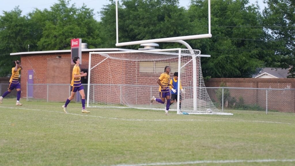 The Academy of Richmond County (ARC) boys soccer team defeated East Hall 5-2 in the first round of the GHSA class AAA playoffs on Friday, April 25. Photo by Teon Scott