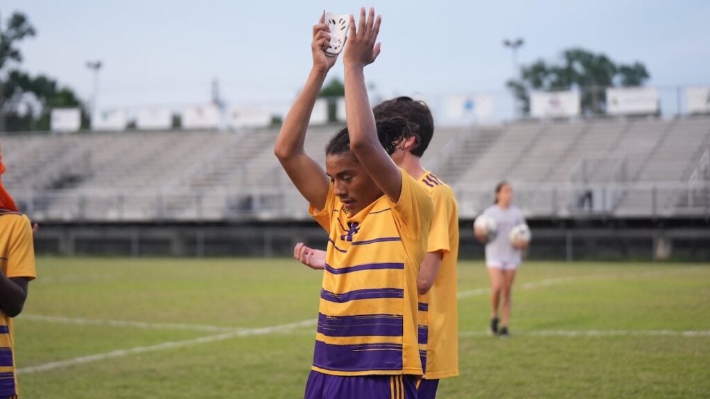 The Academy of Richmond County (ARC) boys soccer team defeated East Hall 5-2 in the first round of the GHSA class AAA playoffs on Friday, April 25. Photo by Teon Scott