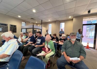 A group of people against the county leaving the state library system came to the Columbia County Board of Commissioners meeting on Tuesday, May 6. Staff photo by Stephanie Hill