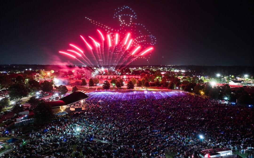 Thunder Over Evans was held on Saturday, May 17. The event included fireworks, pyrotechnics and a drone show. Staff photo by Sanjeev Singhal