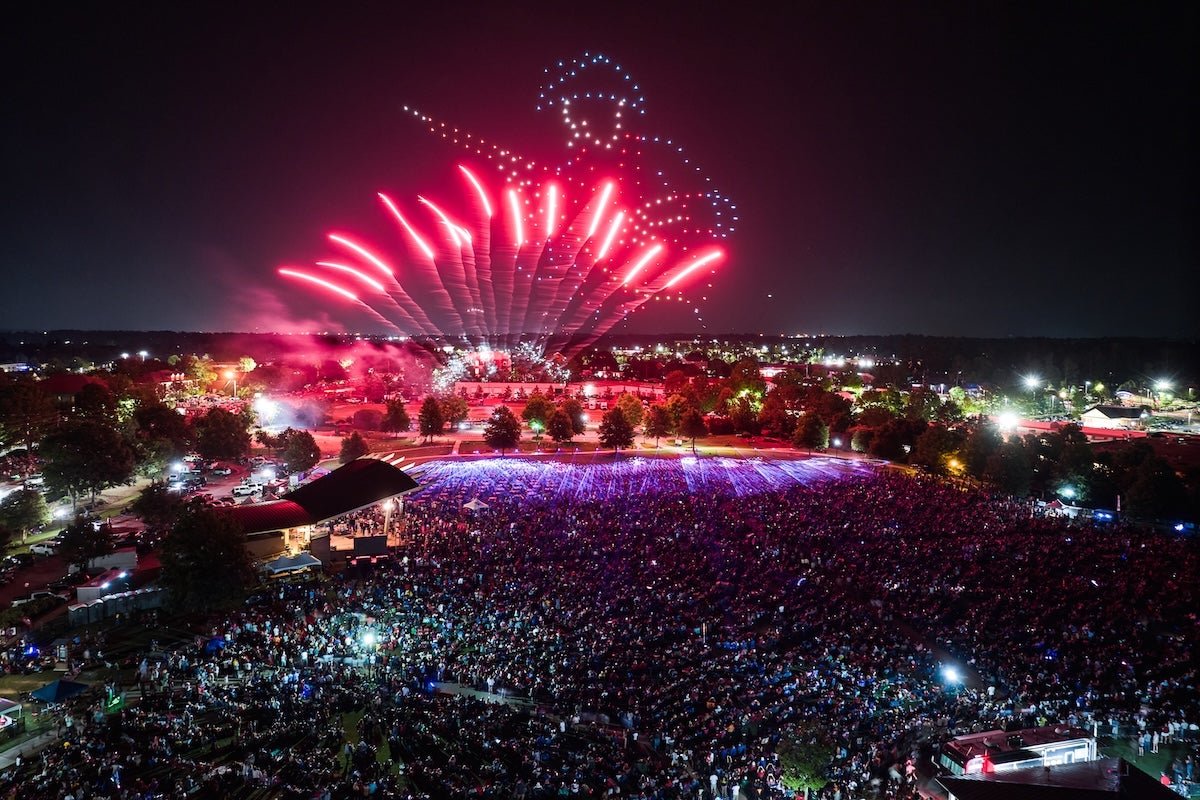 Thunder Over Evans was held on Saturday, May 17. The event included fireworks, pyrotechnics and a drone show. Staff photo by Sanjeev Singhal