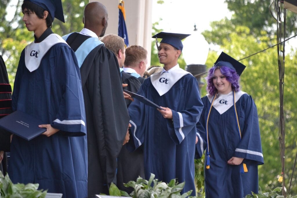 Grovetown High School graduates were all smiles as they received their diplomas. Staff photo by Stephanie Hill