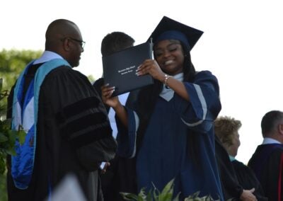 Grovetown High School graduates were all smiles as they received their diplomas. Staff photo by Stephanie Hill