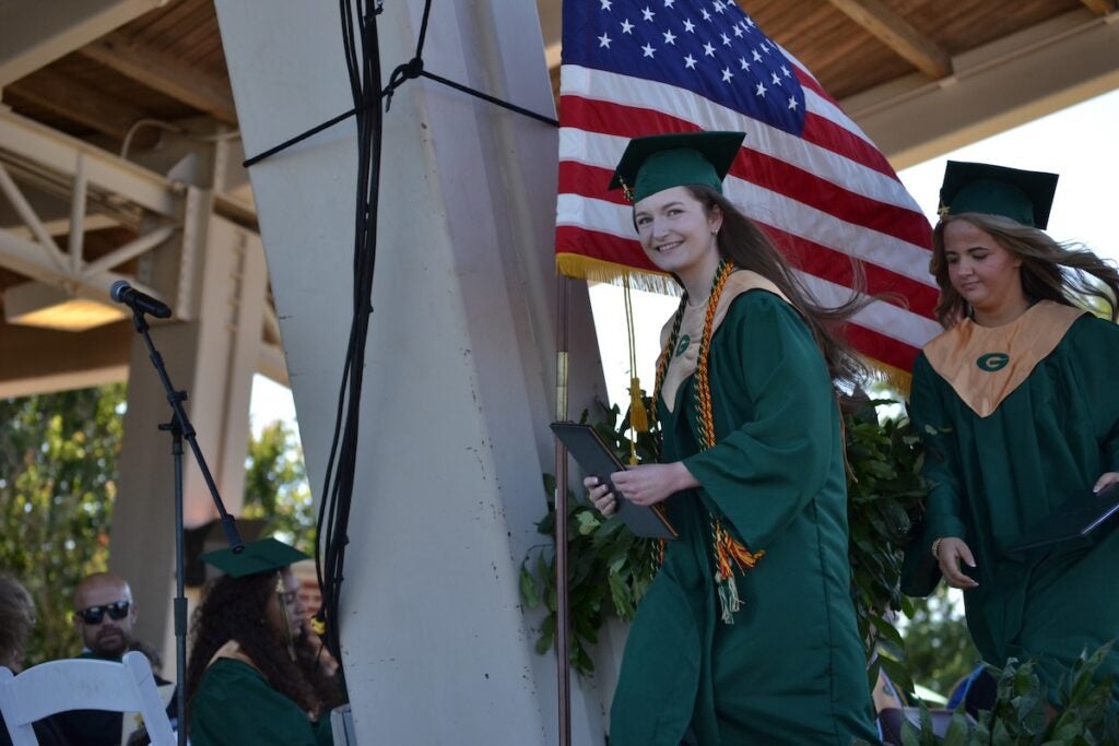 Greenbrier High School graduates celebrate after receiveing their diplomas. Staff photo by Stephanie Hill