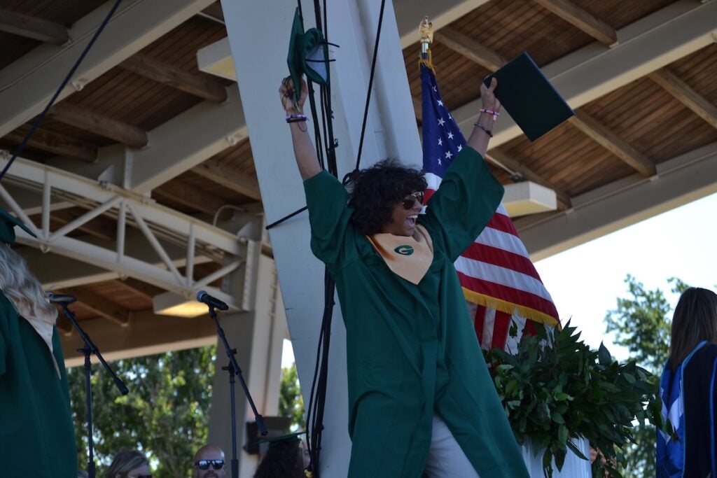 Greenbrier High School graduates celebrate after receiveing their diplomas. Staff photo by Stephanie Hill