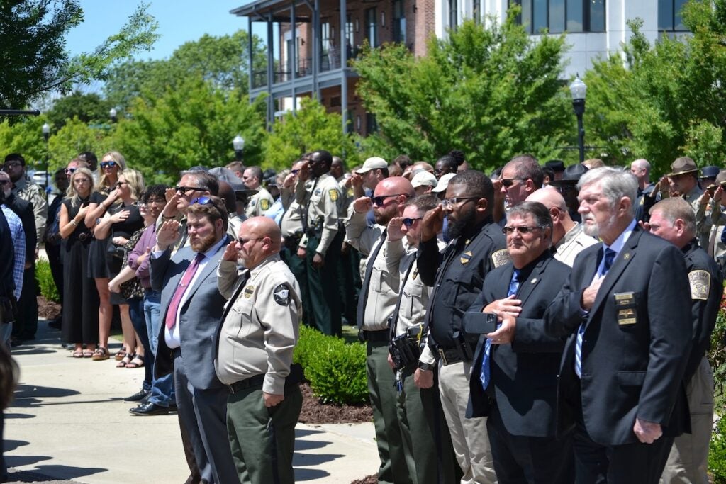 Hundreds of law enforcement officials attended the funeral of Deputy Brandon Sikes on Monday, May 5. Staff photo by Stephanie Hill