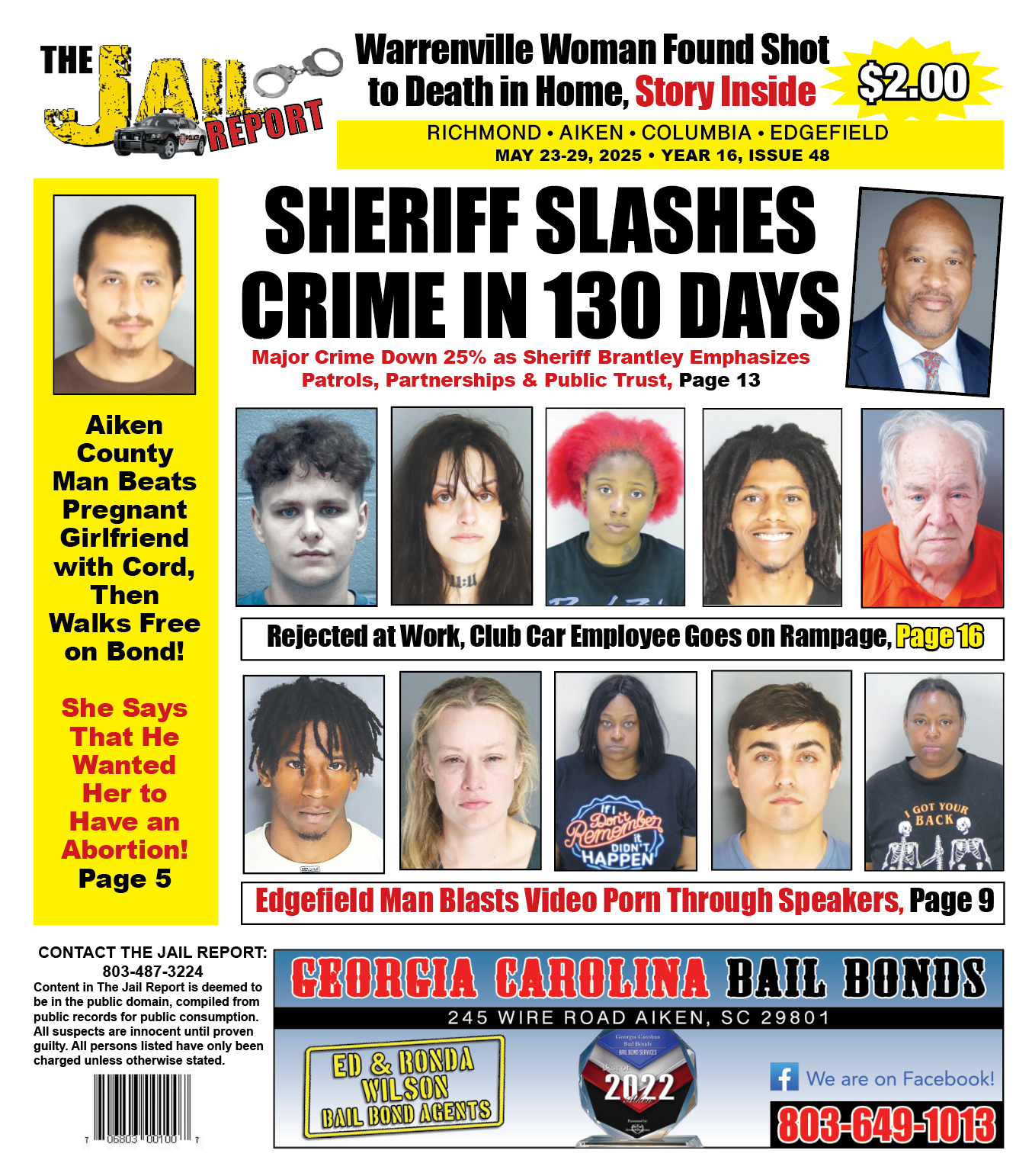 Front cover of the Jail Report for May 23rd.