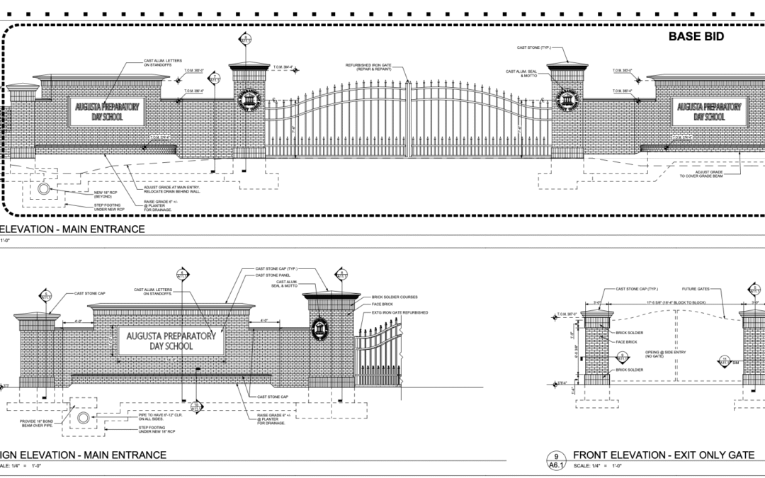 A rendering of the proposed gate at Augusta Prep. Photo from application