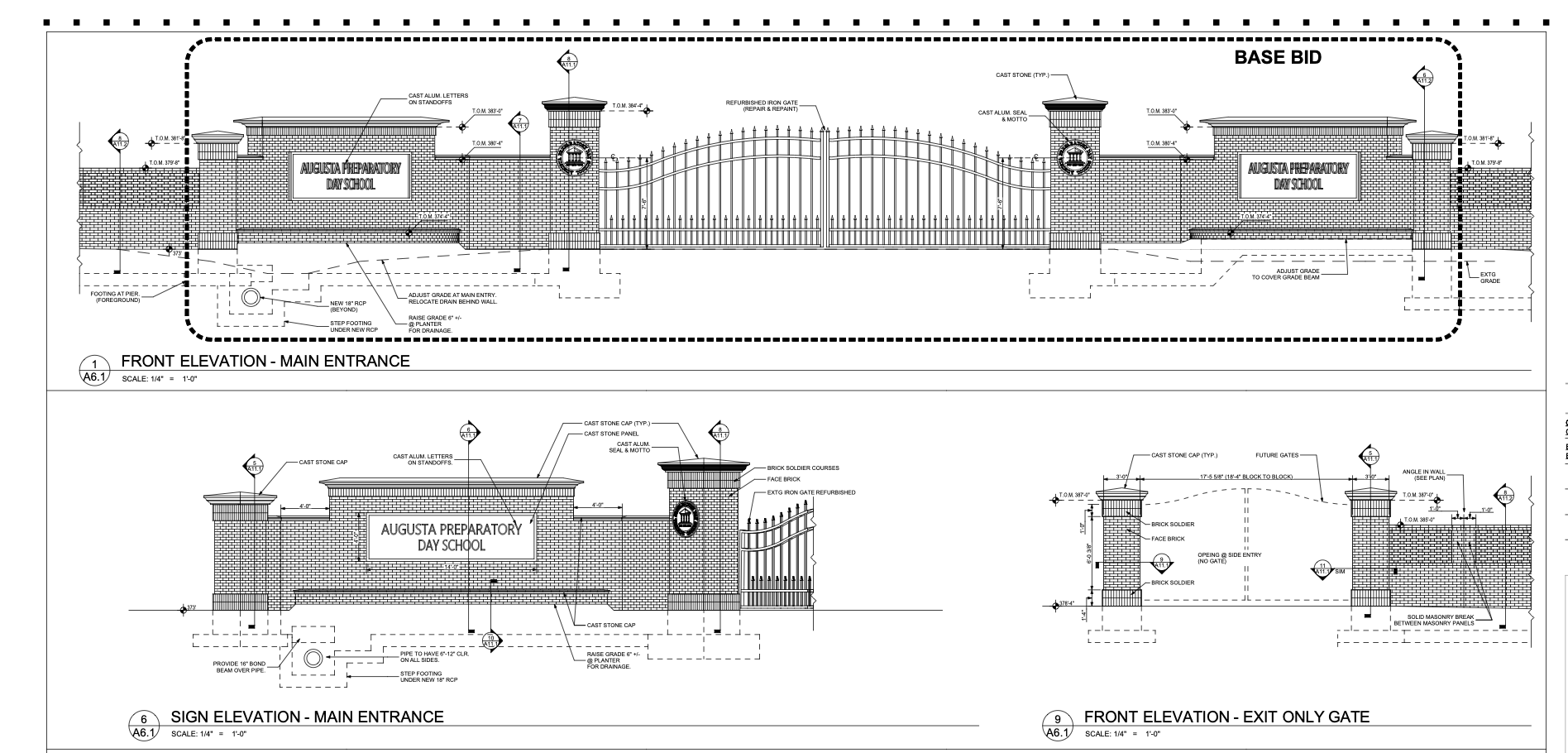 A rendering of the proposed gate at Augusta Prep. Photo from application
