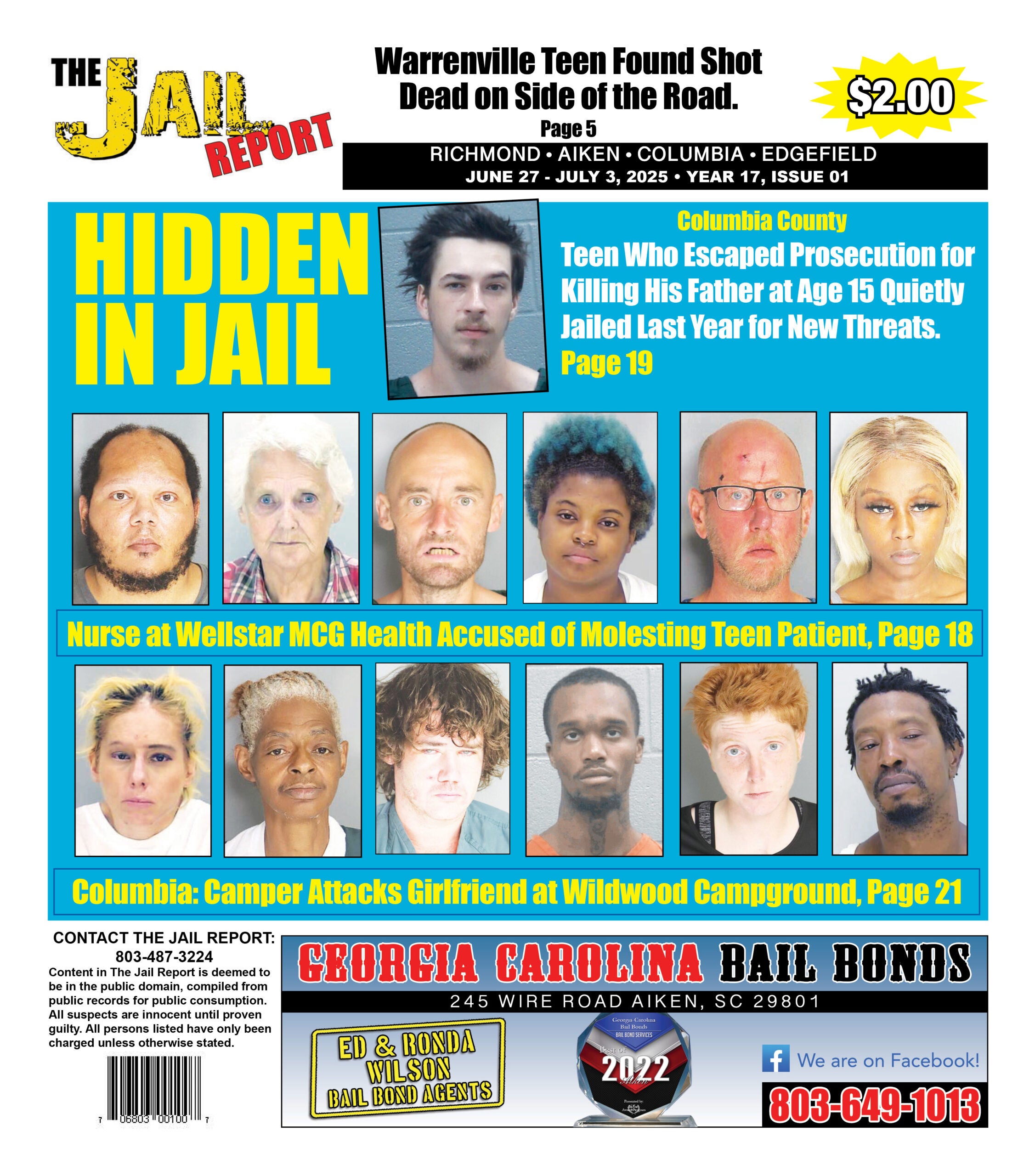 The Jail Report front cover for June 27th.