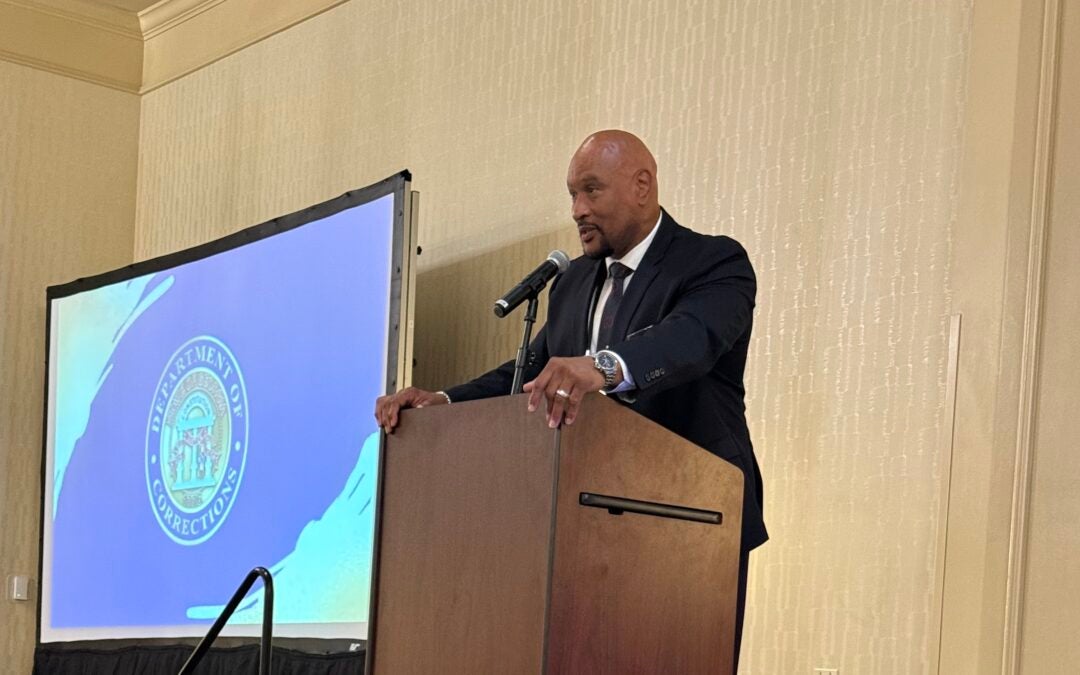 Sheriff Eugene Brantley spoke at the Prison Wardens conference. Photo courtesy of Richmond County Sheriff's Office