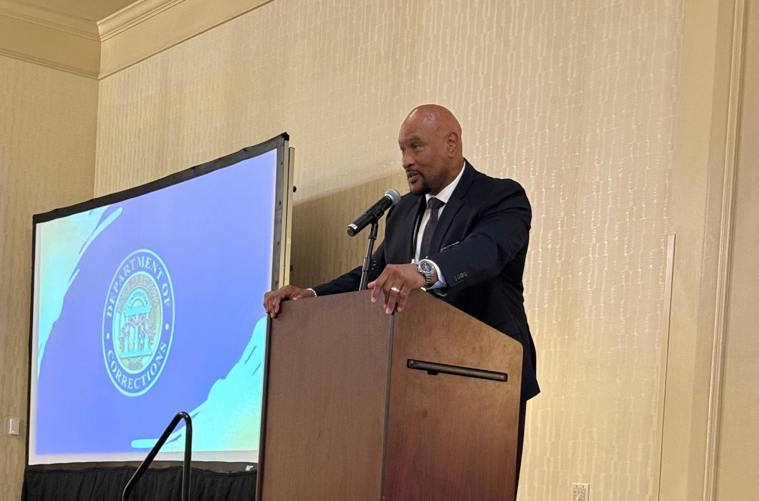 Sheriff Eugene Brantley spoke at the Prison Wardens conference. Photo courtesy of Richmond County Sheriff's Office
