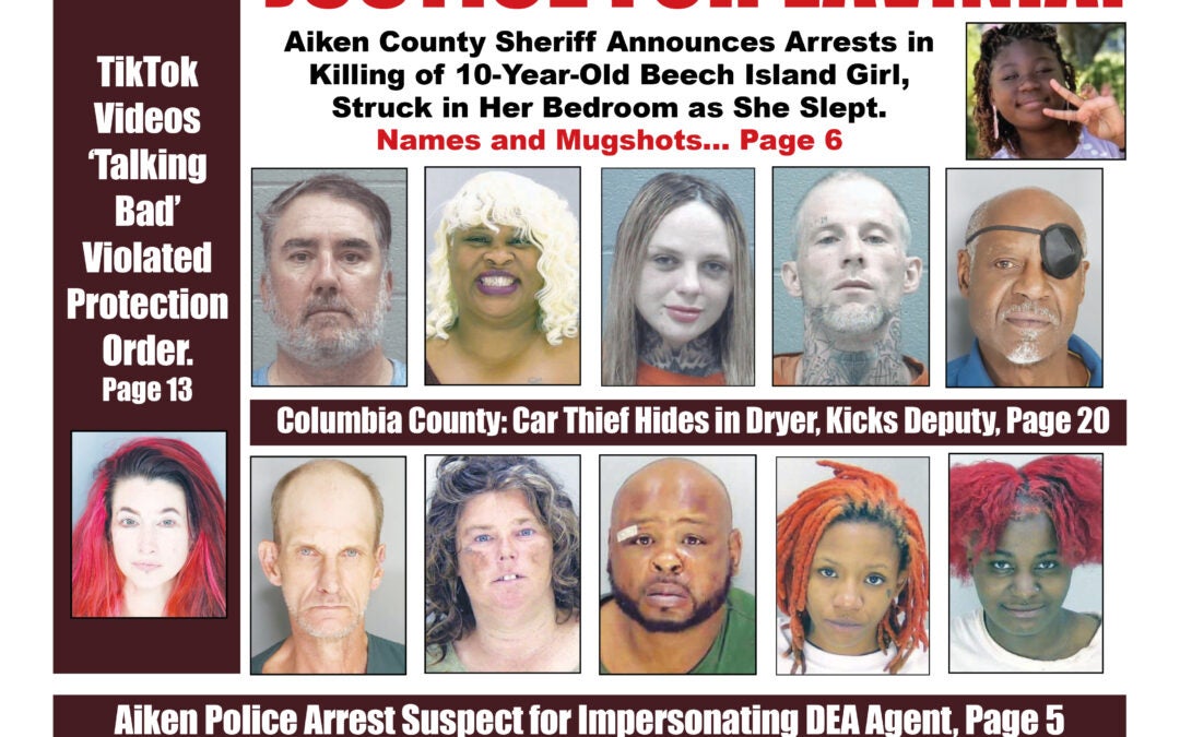 The front cover for the Jail Report for August 1st.