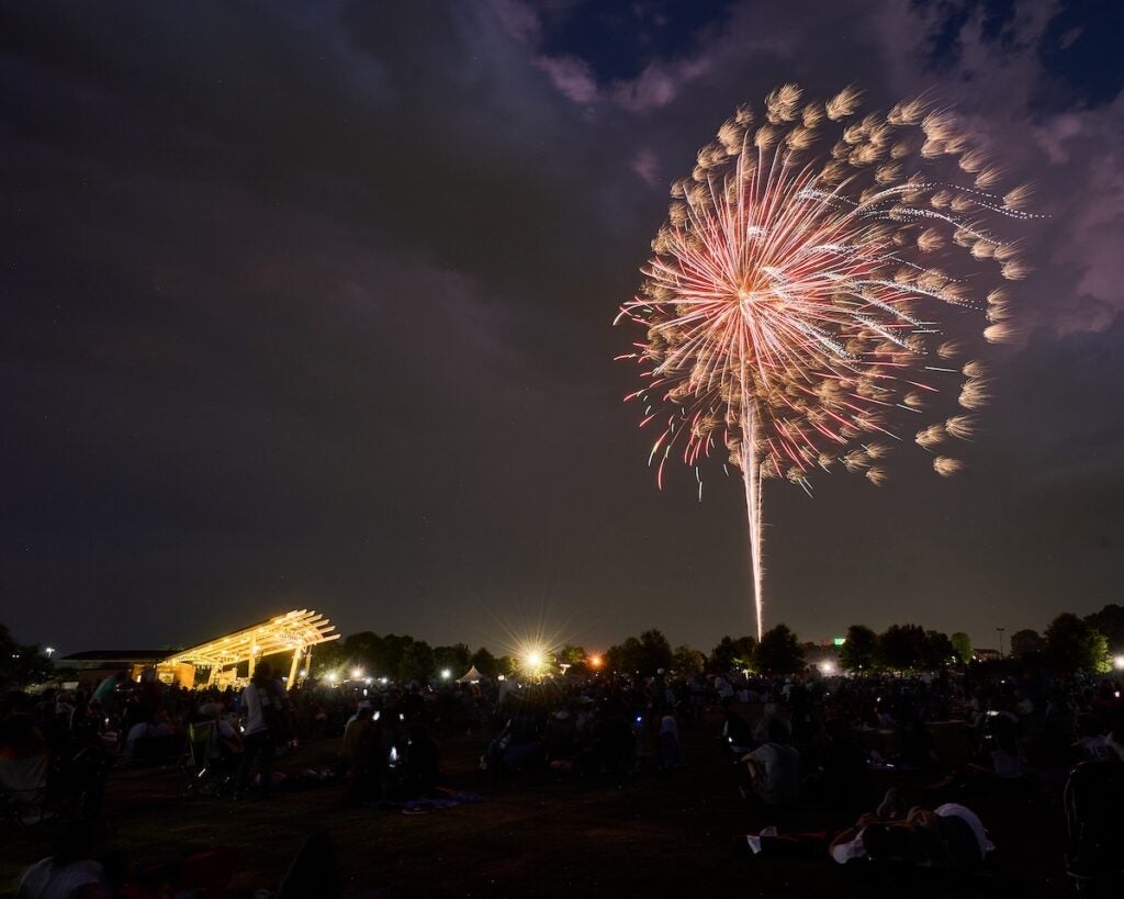 Fireworks lit up the night sky at BOOM! in the Park. Photo by Charlie Moore