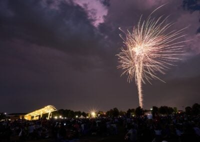Fireworks lit up the night sky at BOOM! in the Park. Photo by Charlie Moore