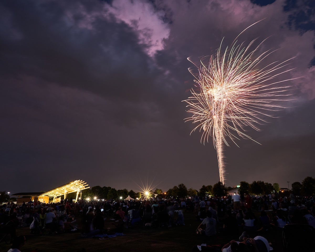 Fireworks lit up the night sky at BOOM! in the Park. Photo by Charlie Moore