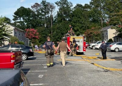 Columbia County Fire Rescue responded to a fire at a townhome on Brookwood Drive on Friday, July 18. Staff photo by Stephanie Hill