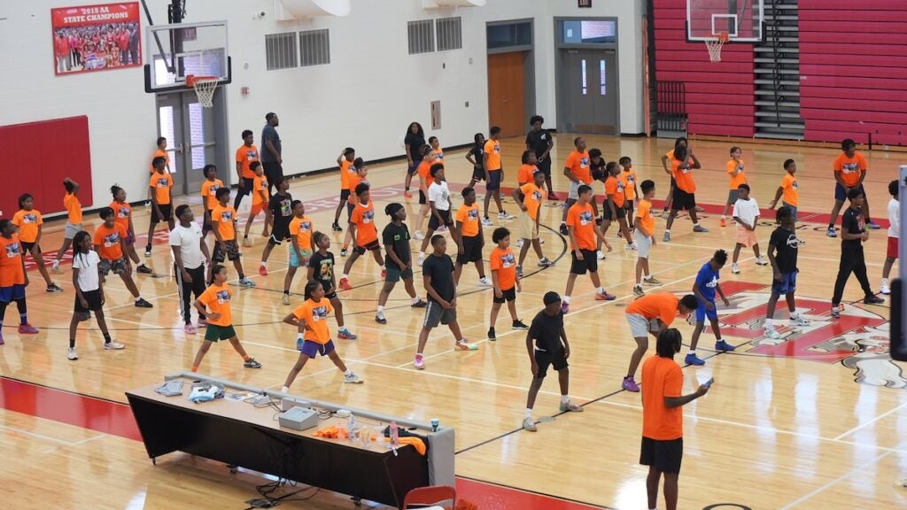 The Richmond County Sheriff's Office hosted a youth basketball camp earlier this week. Staff photo by Teon Scott