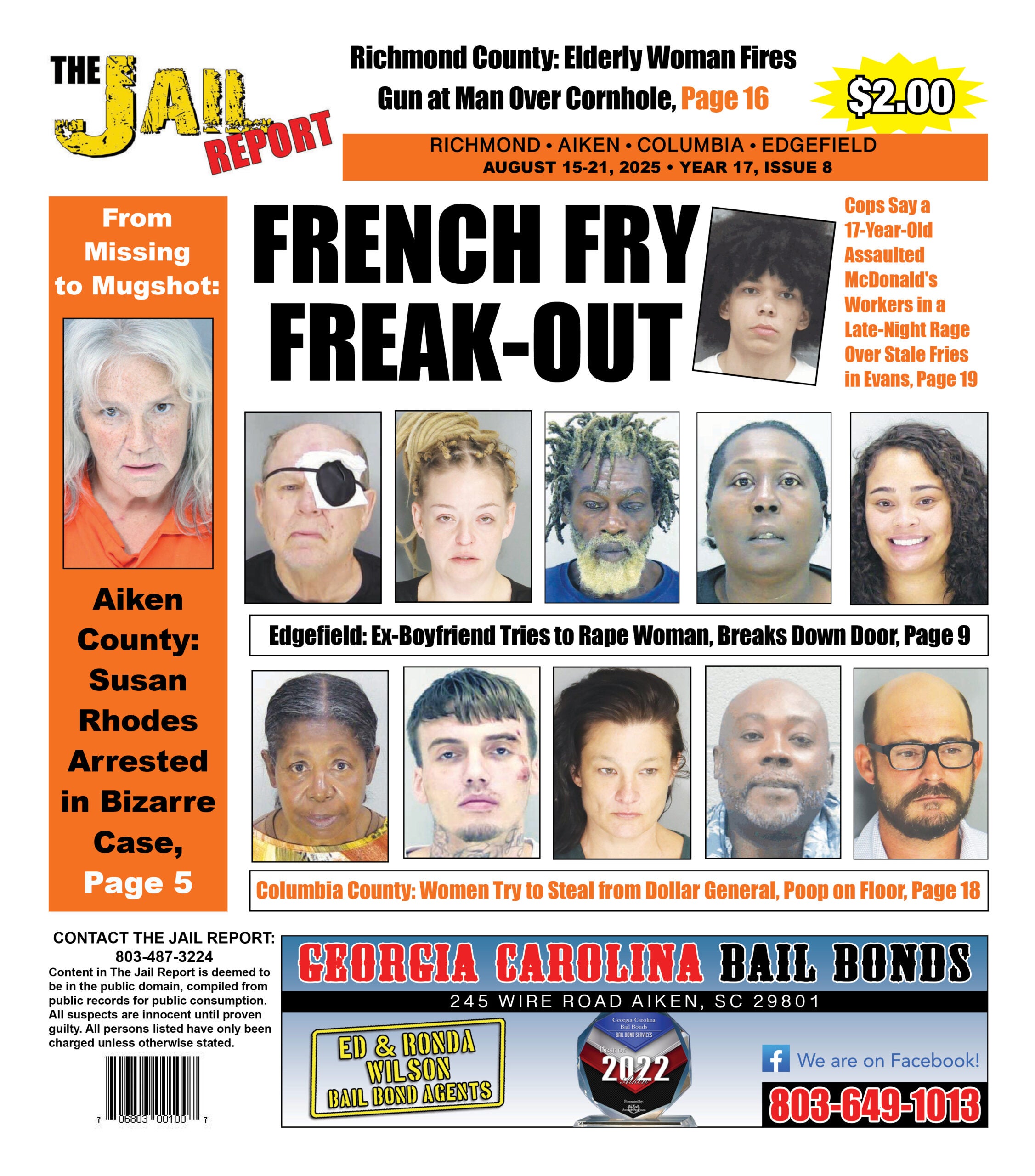 The front cover of The Jail Report for August 15th.