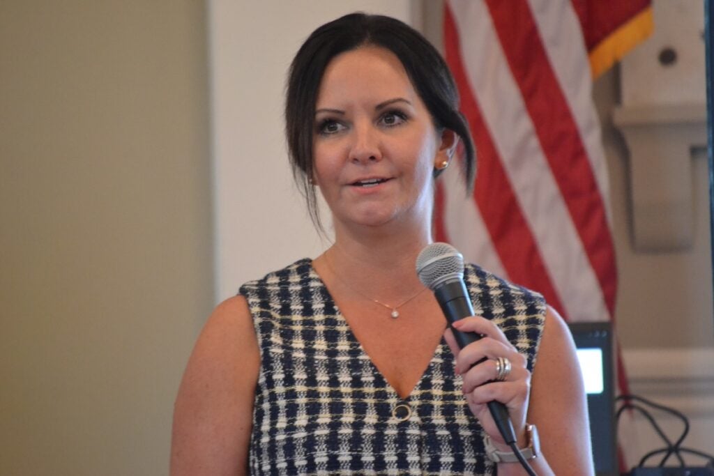 Columbia County District 4 Commissioner spoke at a town hall in Appling Thursday evening. Staff photo by Stephanie Hill