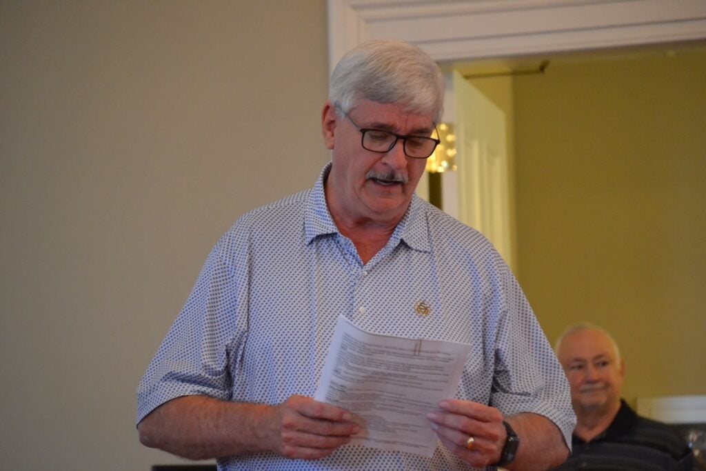 Columbia County District 3 Commissioner Michael Carraway spoke at a town hall in Appling Thursday evening. Staff photo by Stephanie Hill