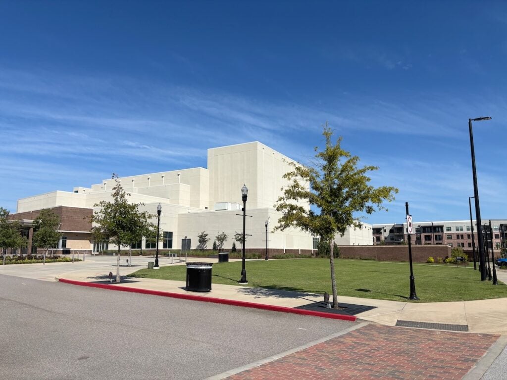 The new Performing Arts Support Facility will go in the green space next to the PAC. Photo by Stephanie Hill