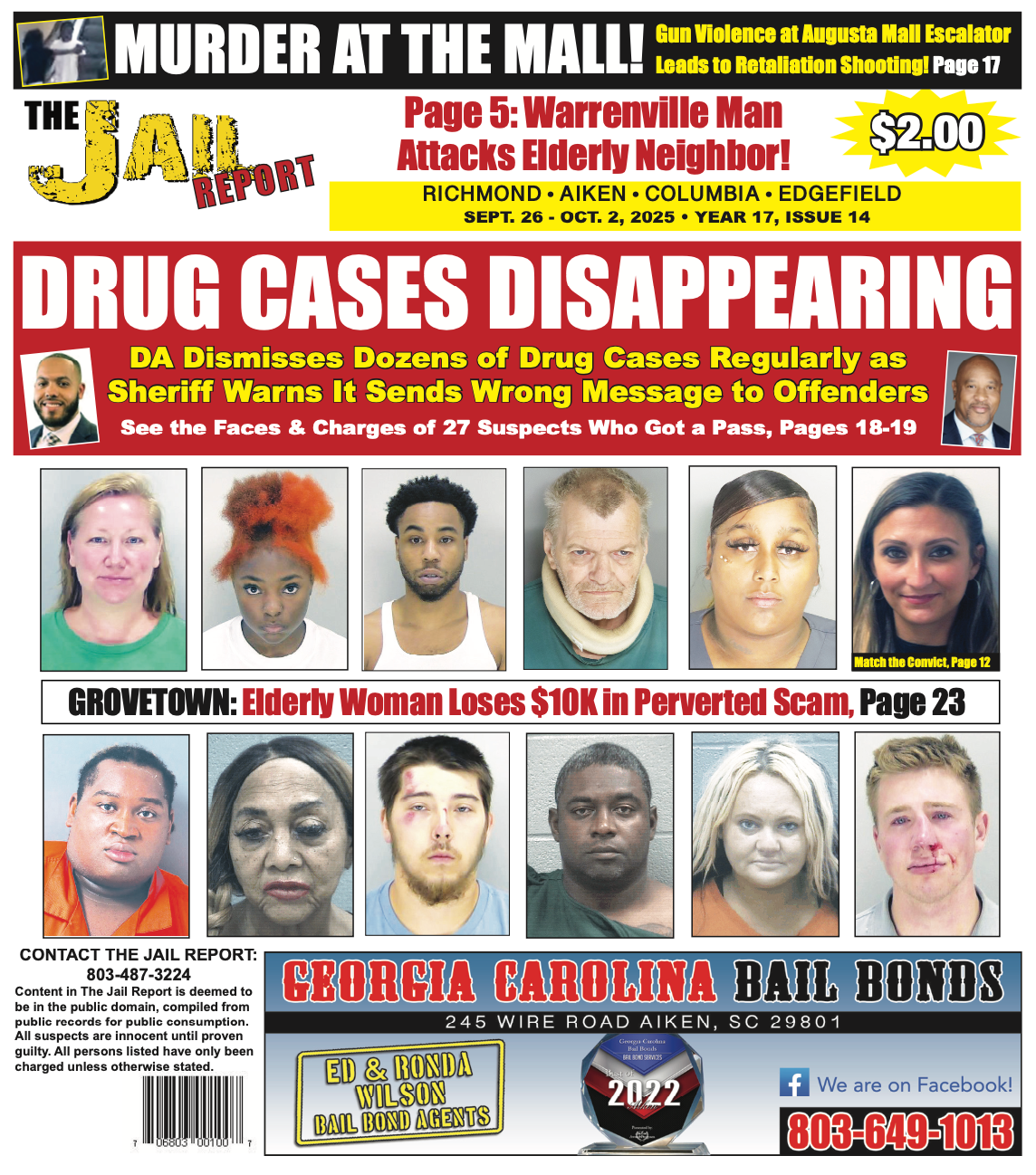 The front cover of the Jail Report for September 26th.