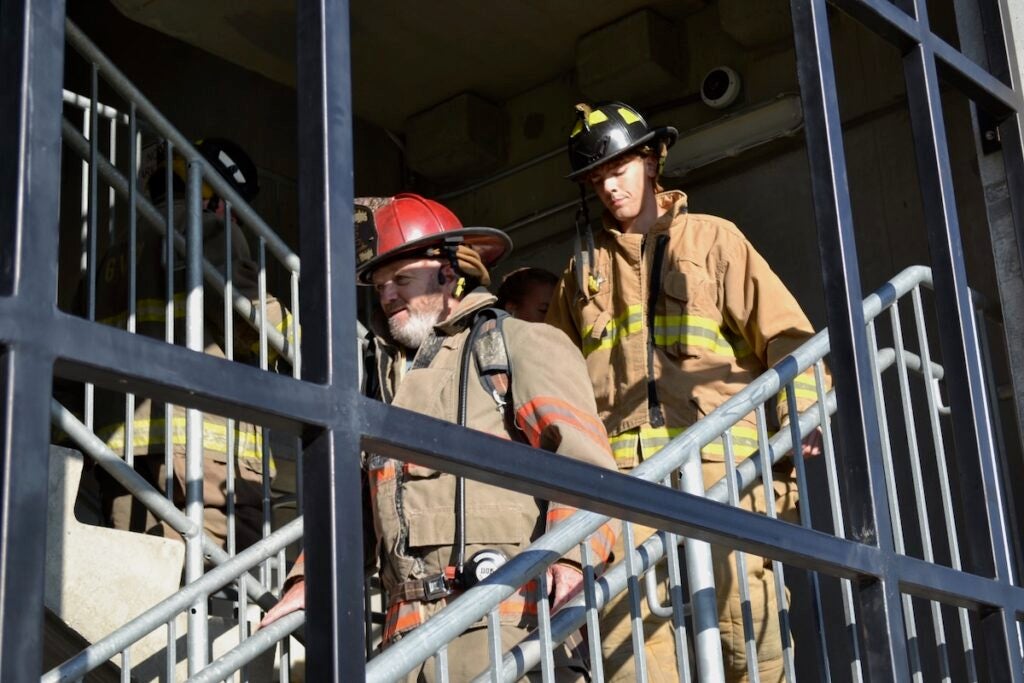 Stair climb participants climbed 55 flights of stairs Thursday morning. Staff photo by Stephanie Hill