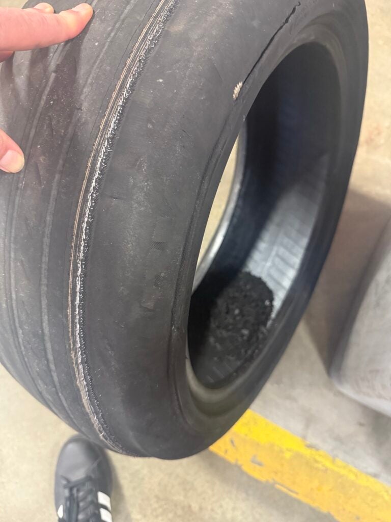 accelerated tire wear due to poor alignment angles on the front suspension. Photo by Taylor Bryant