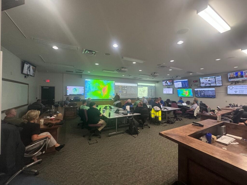 The Columbia County Emergency Operations Center was filled with staff members during Hurricane Helene. Photo courtesy Columbia County