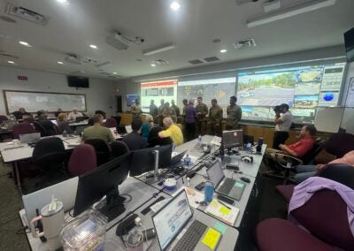 Members of the National Guard were at the Columbia County Emergency Operations Center in the aftermath of Hurricane Helene to find out how they could help. Photo courtesy Columbia County