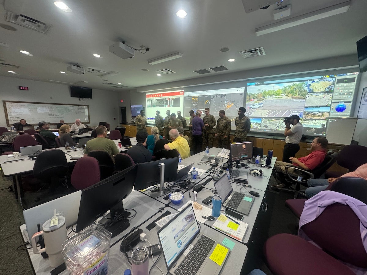 Members of the National Guard were at the Columbia County Emergency Operations Center in the aftermath of Hurricane Helene to find out how they could help. Photo courtesy Columbia County