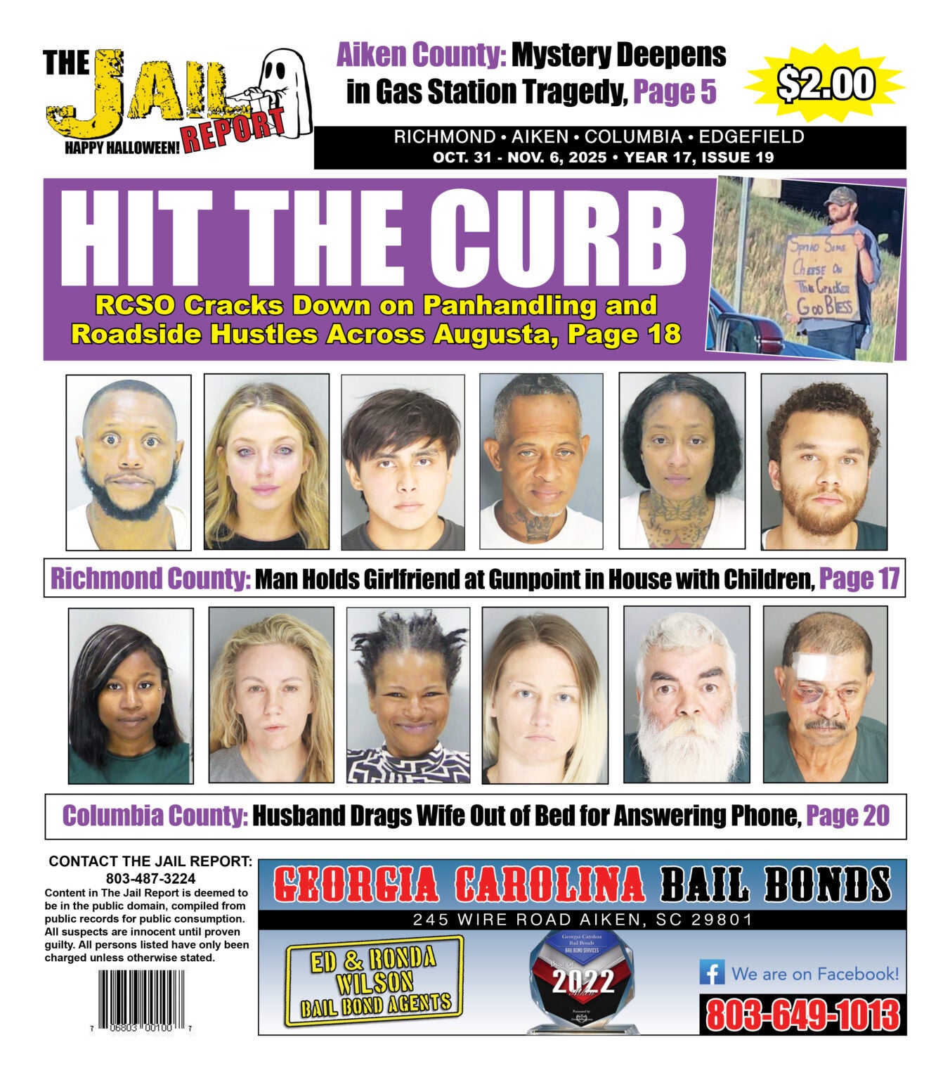 The front cover of the Jail Report for October 31st.