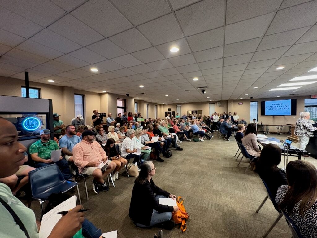 The Columbia County Board of Commissioners meeting was standing room only on Tuesday, Oct. 7. Staff photo by Stephanie Hill