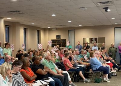 Opponents of the proposed data center in Appling came out to voice their opinion to the Columbia County Board of Commissioners on Tuesday, Oct. 7. Staff photo by Stephanie Hill