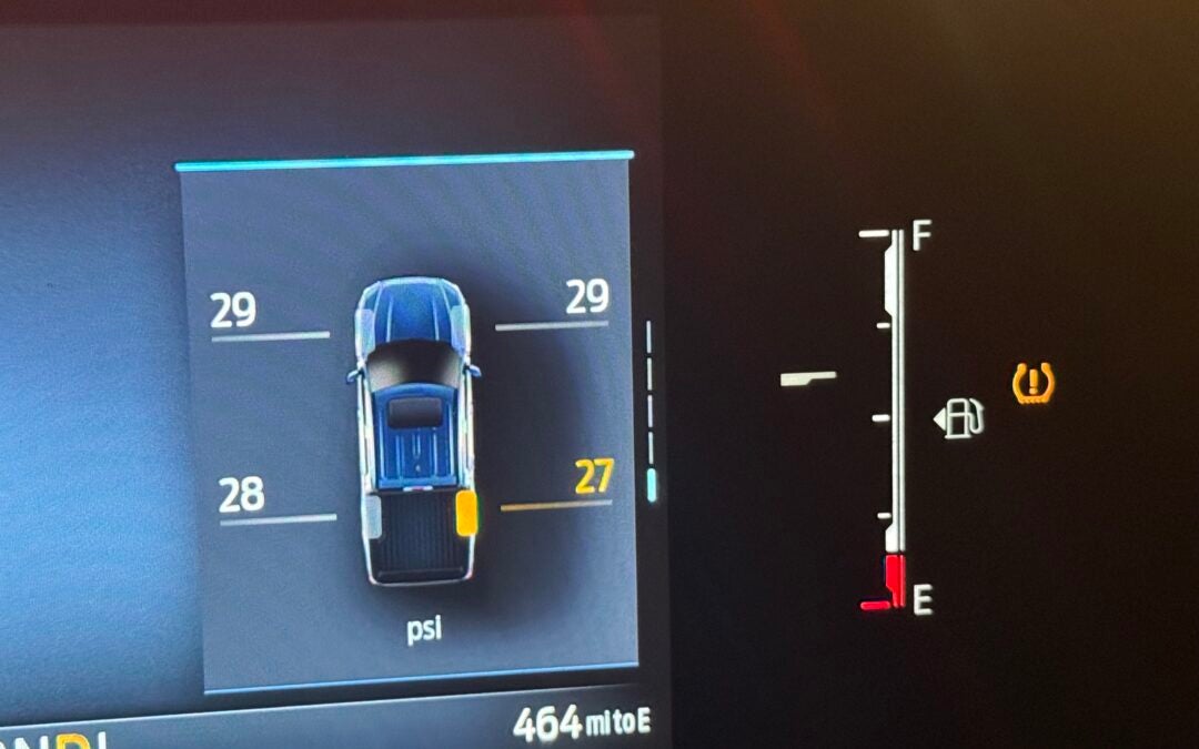 IMG_4922 Modern vehicles with direct TPMS can tell you which tires need air and how low or high they are reading