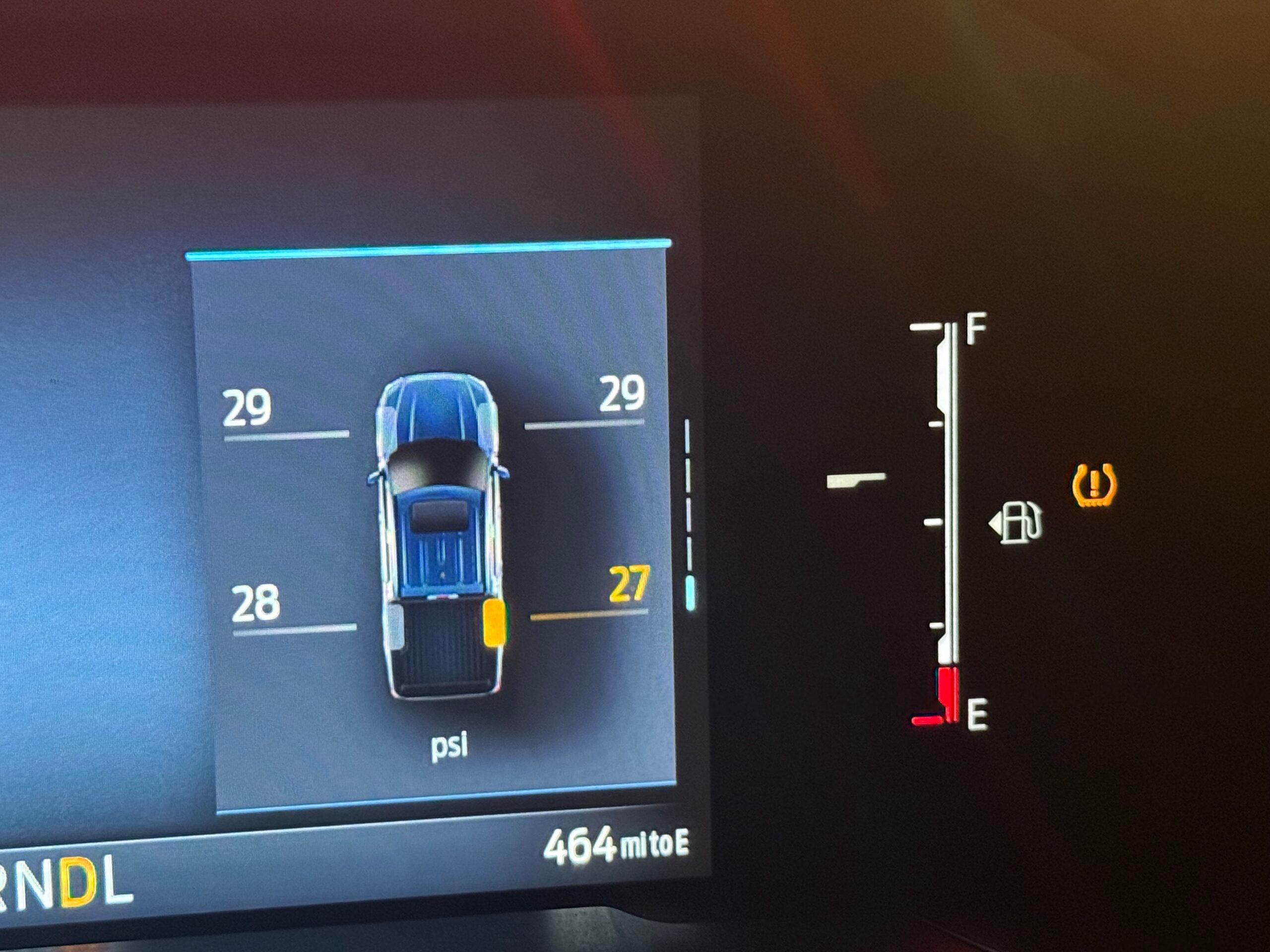 IMG_4922 Modern vehicles with direct TPMS can tell you which tires need air and how low or high they are reading