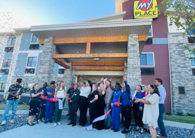 MyPlace Hotels ribbon cutting