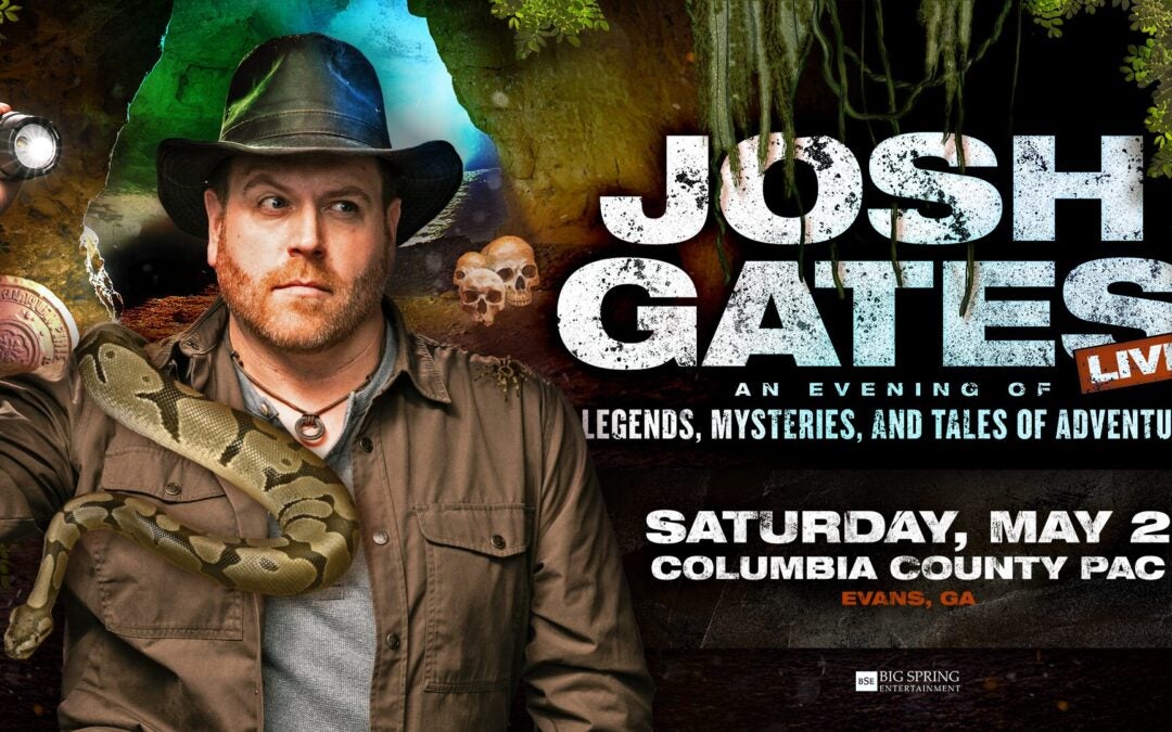 Josh Gates will be at the Columbia County Performing Arts Center on Saturday, May 2.