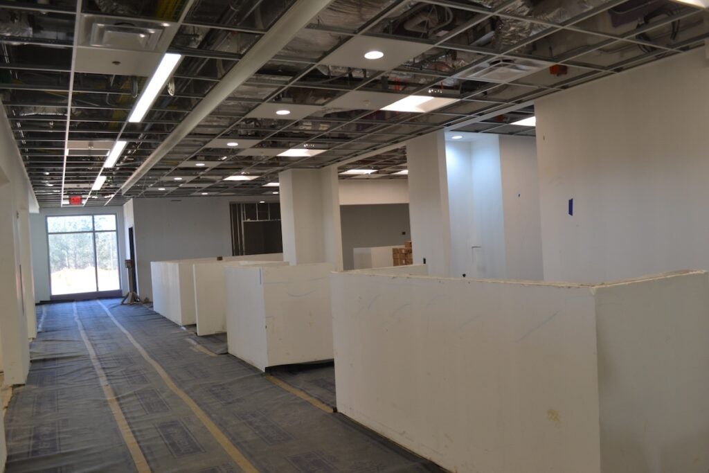 The nurses stations in the emergency department of the new Wellstar Hospital. Staff photo by Stephanie Hill