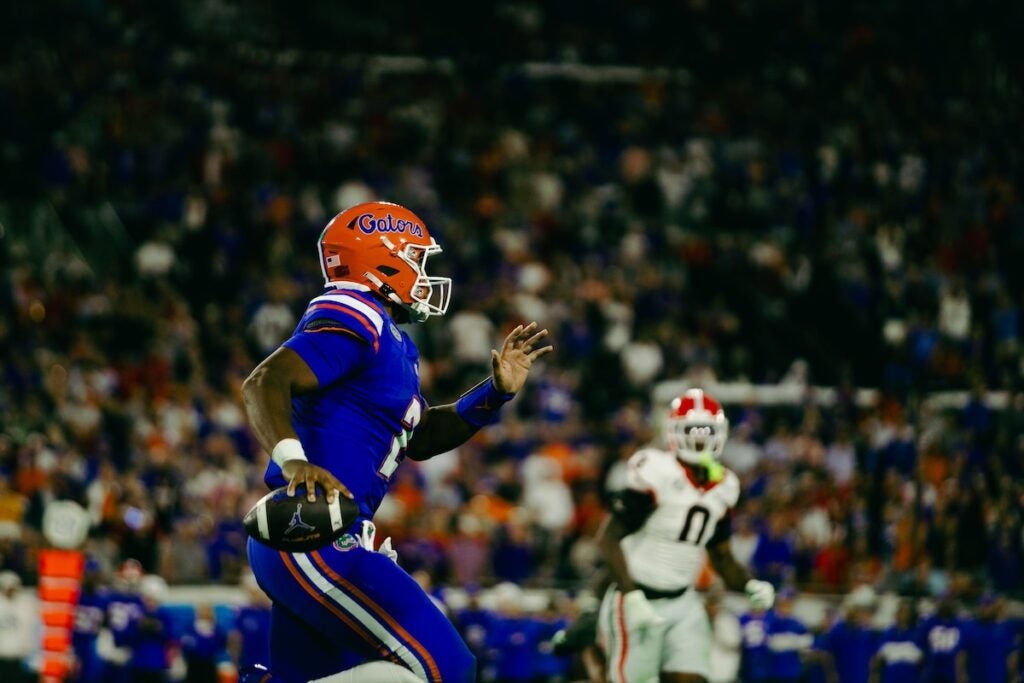 The Georgia Bulldogs managed to hang on during the game on Saturday to defeat Florida 24-20 at the "World's Largest Outdoor Cocktail Party" in Jacksonville.